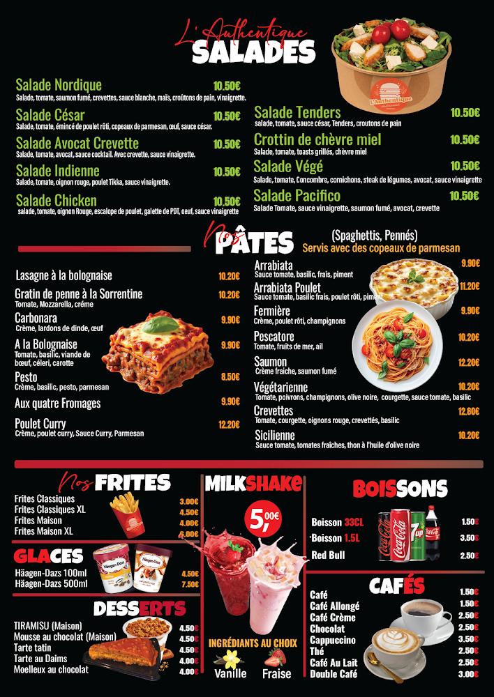 L'authentique - Menu Image 1