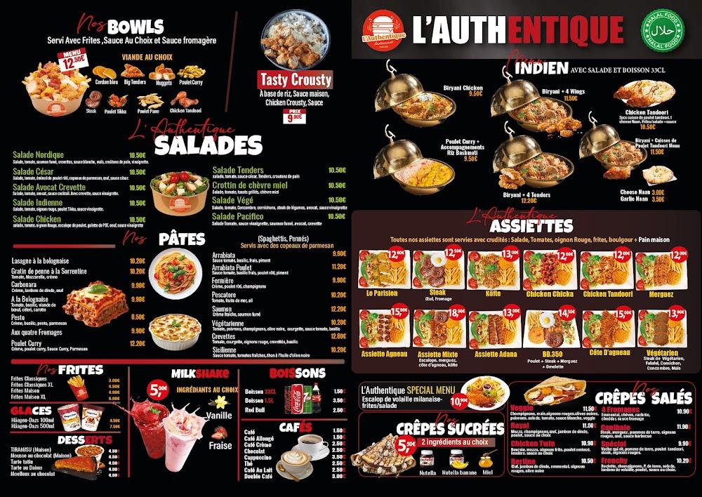 L'authentique - Menu Image 3